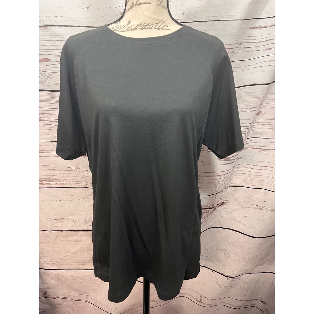 Vince Camuto Mens Pima Cotton Raglan Short Sleeve Crew Neck T-Shirt Grey Large